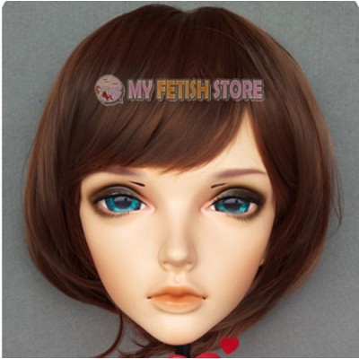 (MIU)Crossdress Boy/Male Resin Half Head Man Cartoon Character Kigurumi Mask With BJD Eyes Cosplay Anime Role Lolita Doll Mask